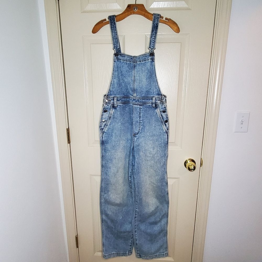 Aerie Denim Baggy Y2K Overalls Size XS